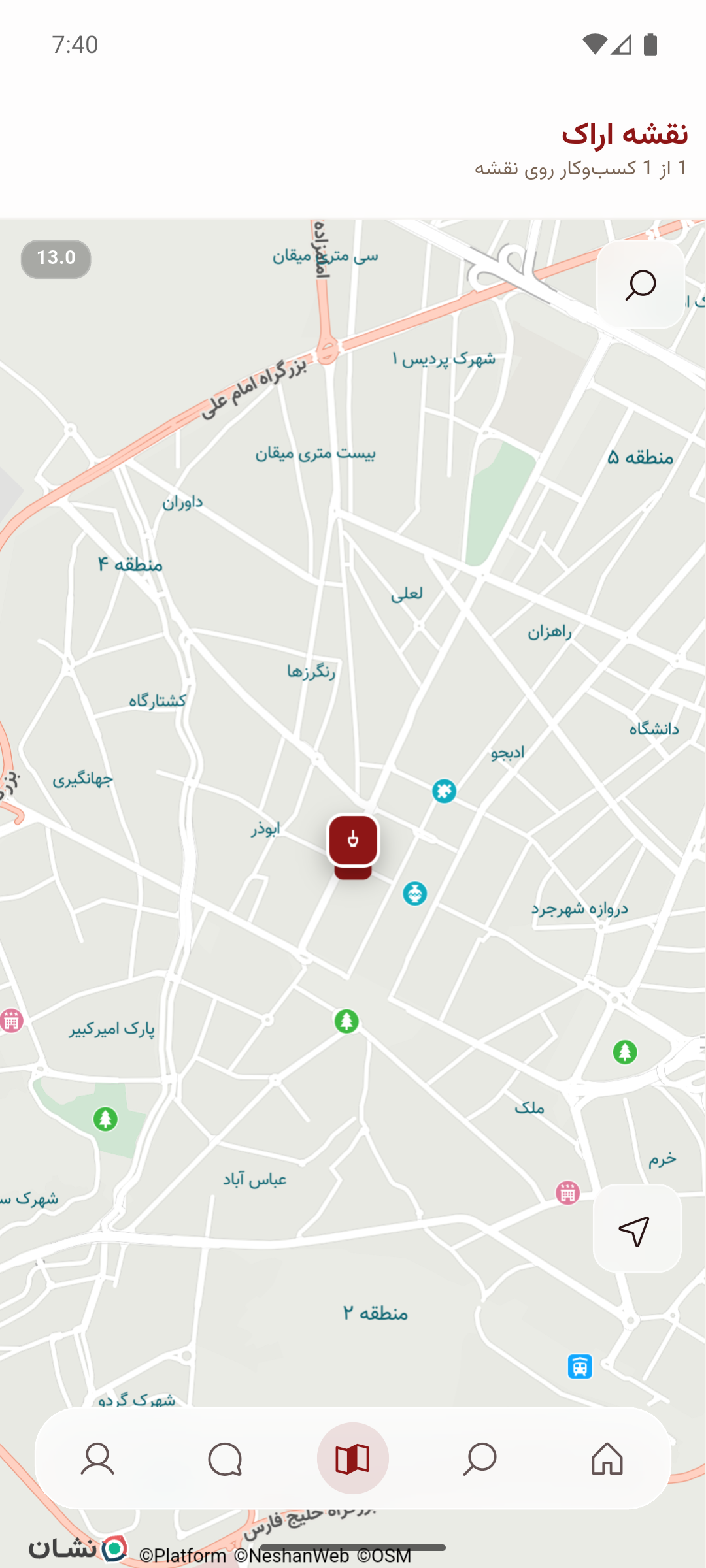 نقشه اراک هاب